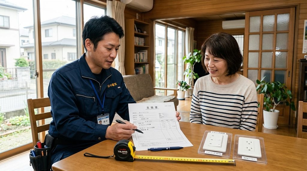 愛媛県の電気工事の費用や見積もりを確認するイメージ